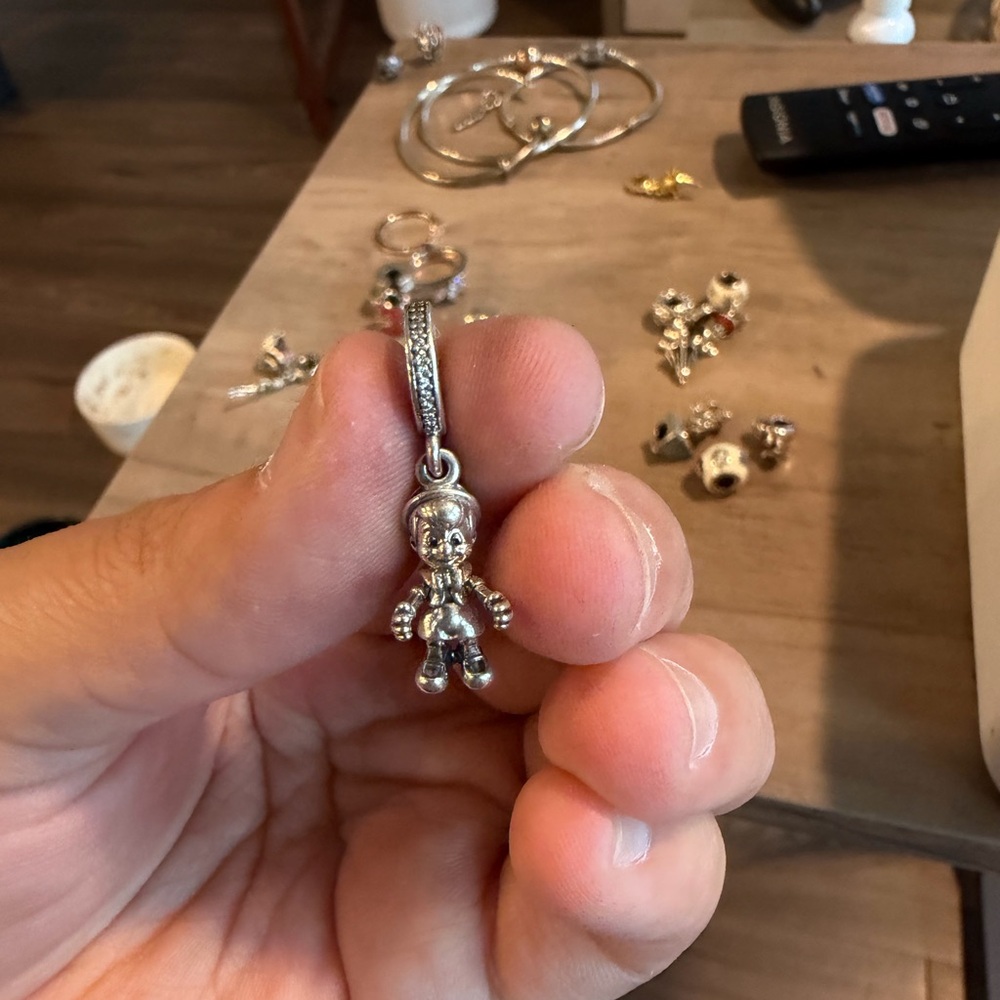 Sterling Silver Charm Pendant in Silver - Pinocchio
